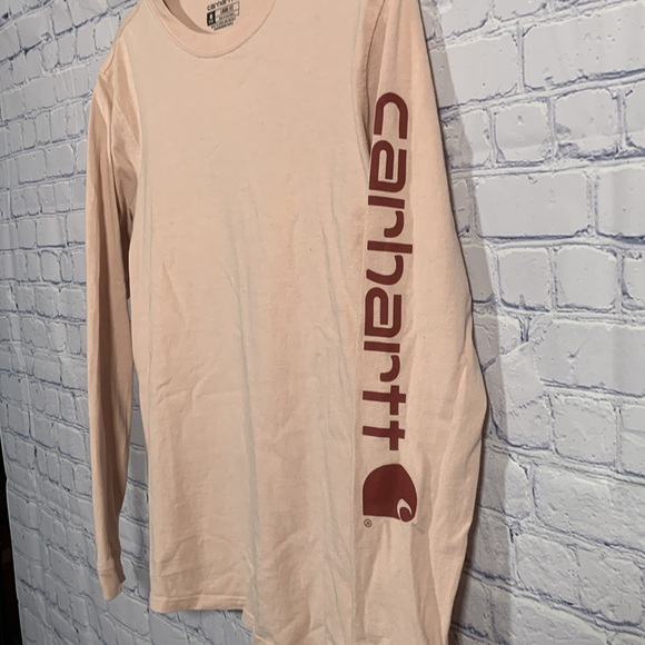Carhartt Womens Loose Fit Long Sleeve Top Pink M Sleeve Graphic Outdoor Workwear - Picture 3 of 6